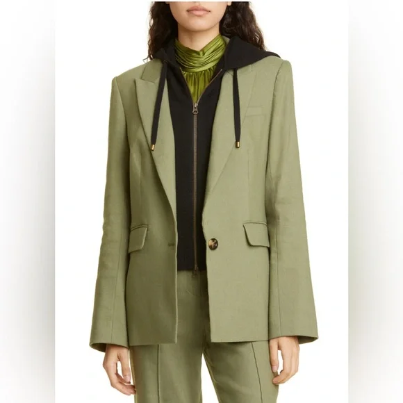 Veronica Beard Army Green "Sevi" single-breasted dickey jacket NWT 12 - Picture 2 of 14